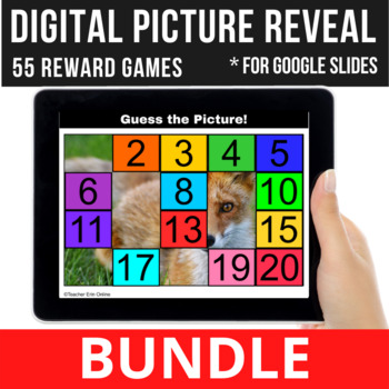 Preview of Digital Mystery Picture Reveal BUNDLE | 55 Hidden Picture Games | Google Slides