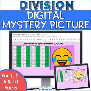 Preview of Digital Mystery Picture for Division Facts 1, 2, 5, & 10 | Digital Math Facts