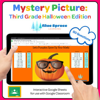 Preview of Digital Mystery Pictures: Grade 3 Halloween Edition! Pixel Art