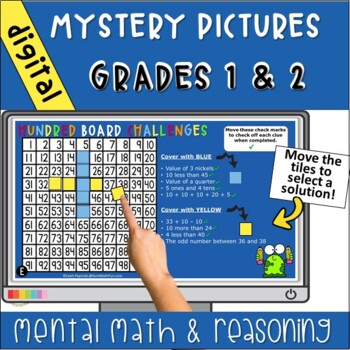 Preview of Digital Mystery Pictures | Addition and Subtraction Mental Math | Google Slides