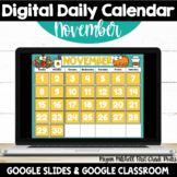 Digital NOVEMBER Calendar  Google Classroom