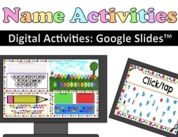 Preview of Digital Name Practice for Google Slides™ for Preschool, Pre-K, Kindergarten