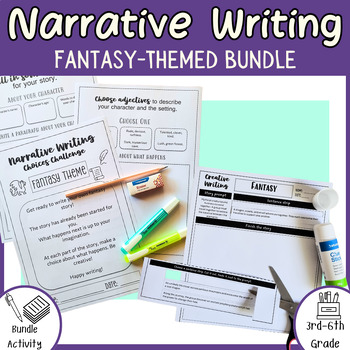 Preview of Fantasy Themed Creative Narrative Writing BUNDLE - tasks for 3rd-6th grade
