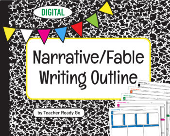 Preview of Digital Narrative Writing Outline Template Digital Worksheet