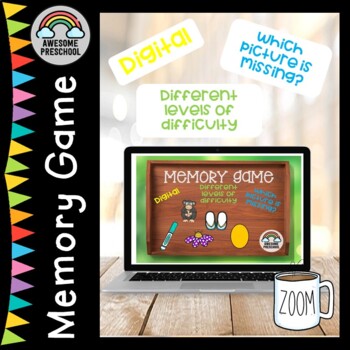 Preview of Digital No Prep Memory Game - Guess the missing item