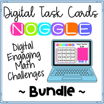 Preview of Digital Noggle Task Cards ~ Bundle ~ Math Enrichment Challenges