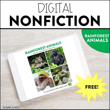 Preview of Distance Learning Nonfiction Comprehension Passages: Rainforest Animals