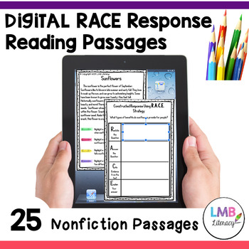 Preview of RACE Strategy Practice, Digital Nonfiction Writing Passages Grades 3-5