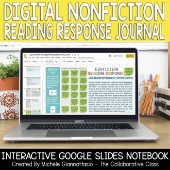Preview of Digital Nonfiction Reading Response Journal
