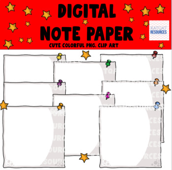 Digital Note Paper Square Notes With Pins By Katqat Resources