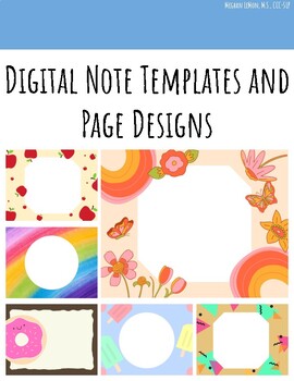 Preview of Digital Note Templates and Page Designs