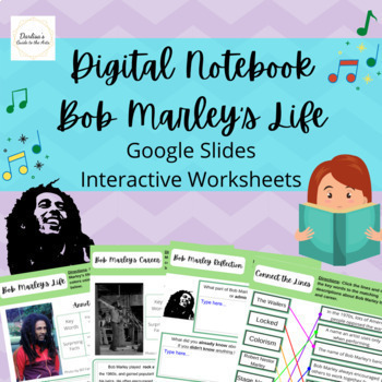 Preview of Digital Notebook "Bob Marley's Life" Black History Cross-Curricular Googleslides