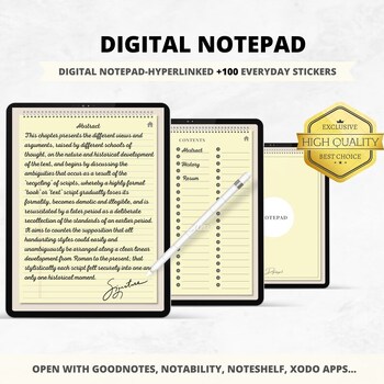 Preview of Digital Notebook Classic Notes Paper To Do Sheet Reminder Desk Pad Note Taking