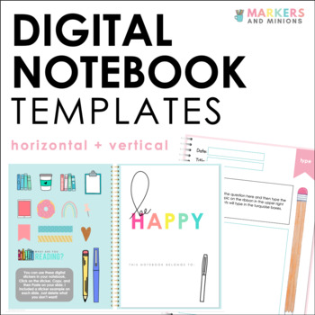 Preview of Digital Notebook Editable Templates