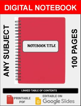 Preview of Digital Notebook For Any Subject (100 Pages - Google Slides)