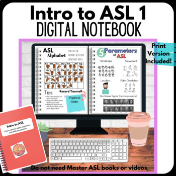 Preview of Digital Notebook: Intro to ASL