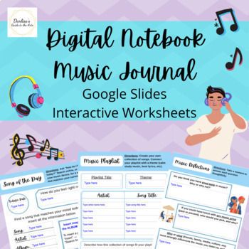 Preview of Digital Notebook "Music Journal" Cross-Curricular Interactive Google Slides 