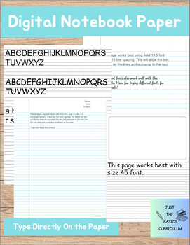 Preview of Digital Notebook Paper