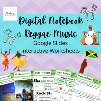 Preview of Digital Notebook "Reggae Music" Black History Cross-Curricular Google Slides