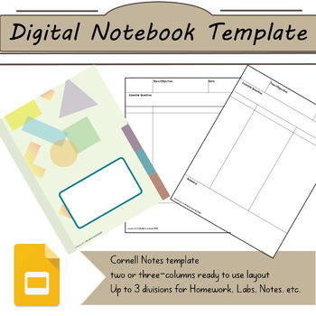 Preview of Digital Notebook Template for Slides