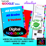 Digital Notebooks (2 versions) for ANY Subject 