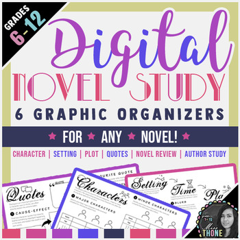 Preview of Digital Novel Study Graphic Organizers