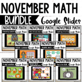 Digital November Math Centers on Google Slides BUNDLE 