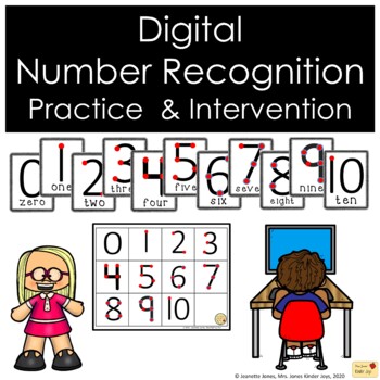Preview of Digital Number Recognition 0-10 |points for touch | Google Slides Intervention