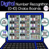 Digital Number Recognition Choice Boards BUNDLE for Google