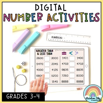 Preview of Digital Number Sense Activities | Digital Place Value | Distance Learning