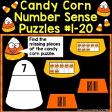 Number Sense Candy Corn Puzzles Digital Boom Cards (Numbers 1-20)