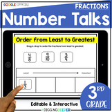 Digital Number Talks 3rd Grade FRACTIONS Math WarmUps