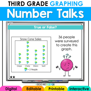 Preview of Graphing Number Talks Third Grade Math WarmUps