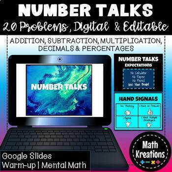 Preview of Digital Number Talks | Math Fluency | Number Sense | Warm-up | Google Slides