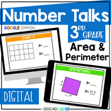 Digital Number Talks Third Grade Area Perimeter Math Warm Ups