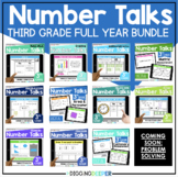 Digital Number Talks for Third Grade Math Warm Ups BUNDLE