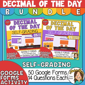 Preview of Digital Decimal of the Day BUNDLE - Self Grading Google Forms