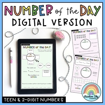 Preview of Digital Number of the Day | First Grade | Distance Learning
