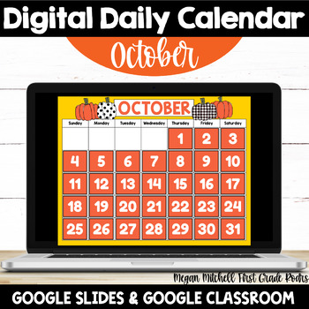 Preview of Digital OCTOBER Calendar | Distance Learning | Google Classroom