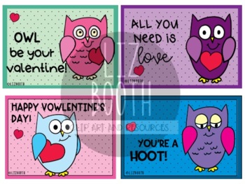 Digital OWL Valentine Day Cards for Students Virtual Learning by Liz Booth