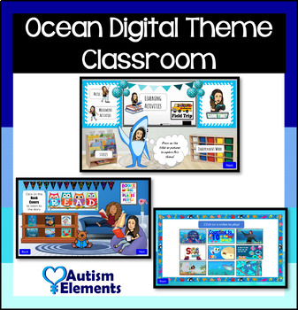 Preview of Digital Ocean Theme Digital Unit- Summer- Beach- Autism- SPED- PreK