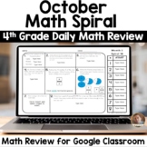 Digital October Math Spiral Review for Google Classroom: D