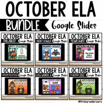 Preview of Digital October Phonics ELA Centers on Google Slides BUNDLE