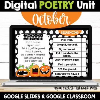 Preview of Digital & Paper October Poetry | Distance Learning | Google Classroom