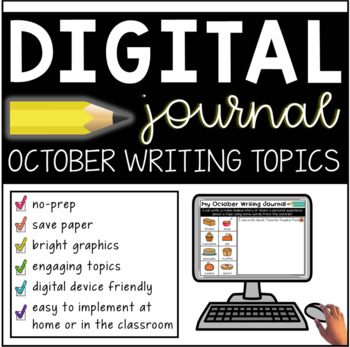 Preview of Digital October Writing Journal for K-2