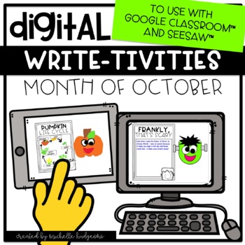 Preview of Digital October Writing for Google Classroom™ & Seesaw™ Distance Learning