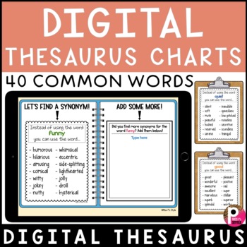 Digital Thesaurus Synonym Charts Distance Learning By Miss P S Style