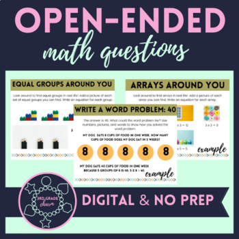 Preview of Digital Open-Ended Math Questions for Google Classroom or Seesaw
