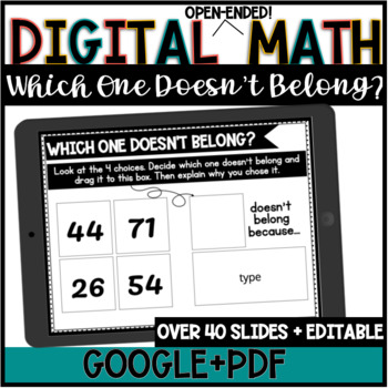 Preview of Digital Open-Ended Math//Which One Doesn't Belong//Google Slides//DISTANCE LEARN