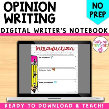 Preview of Digital Opinion Writers Notebook- Distance Learning- Google Classroom